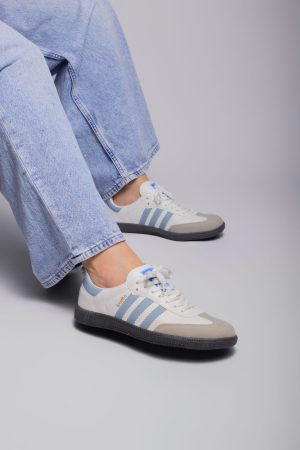 Adidas Samba Branco Azul BB Premium